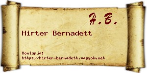 Hirter Bernadett névjegykártya